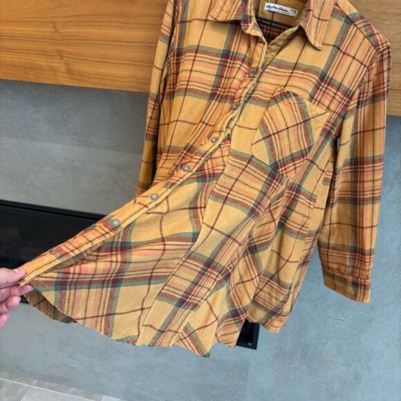 Free People We The Free Kalli Plaid Buttondown Shirt Flannel Tunic Top, Size XS - Picture 6 of 12